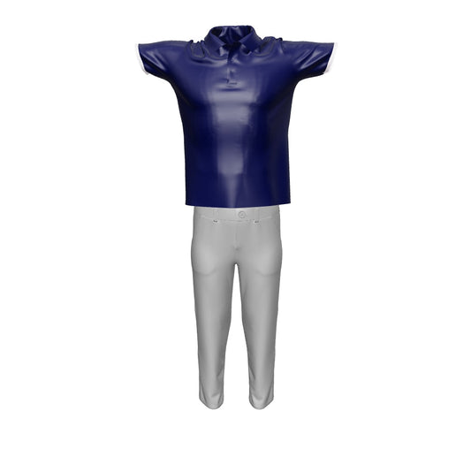 POLO SHIRT AND GRAY PANTS
